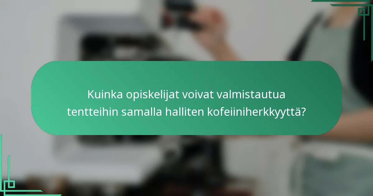 Kuinka opiskelijat voivat valmistautua tentteihin samalla halliten kofeiiniherkkyyttä?