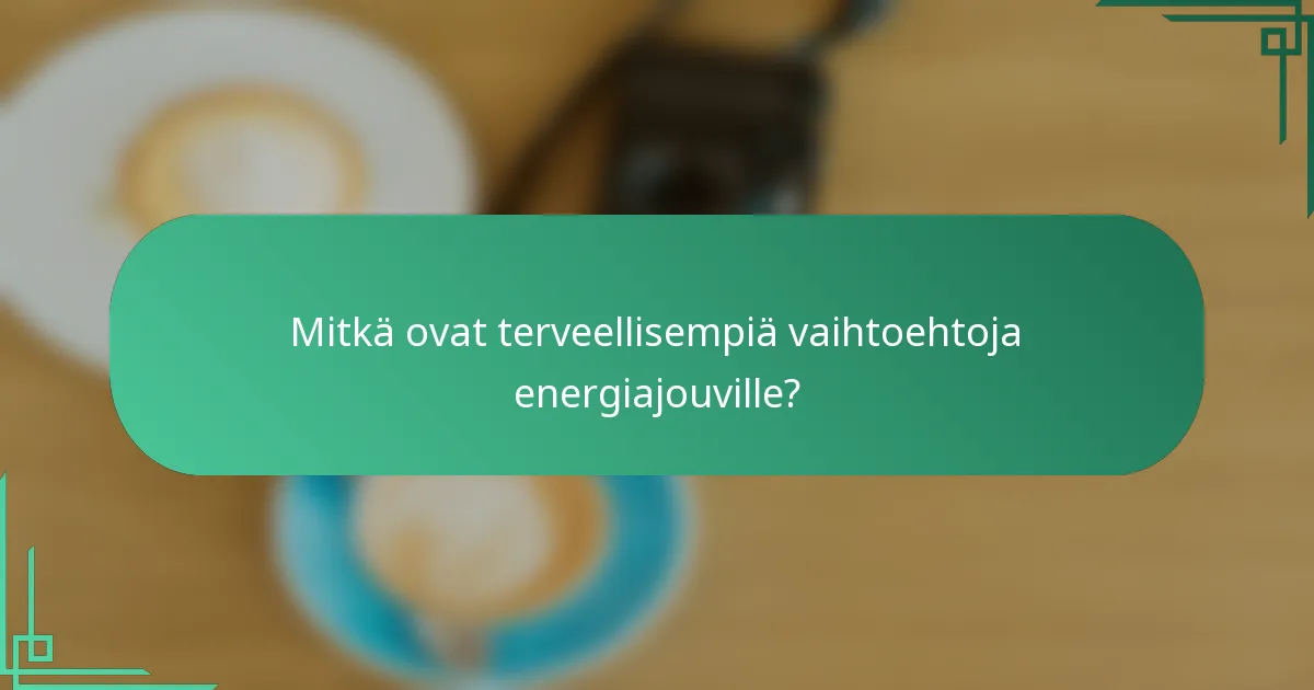 Mitkä ovat terveellisempiä vaihtoehtoja energiajouville?
